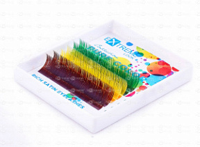 EXTREME LOOK Ресницы цветные C 0,15 12 мм зелёный+жёлтый+коричневый купить недорого в интернет магазине Beauty Prof с доставкой по Хабаровску и регионам России