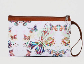 Косметичка на молнии Бабочки с ручкой 2 кармана 18*0,5*12см купить недорого в интернет магазине Beauty Prof с доставкой по Хабаровску и регионам России