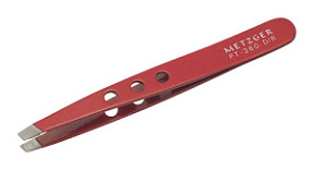 Пинцет METZGER скошенный PT-360-D Dotted красный купить недорого в интернет магазине Beauty Prof с доставкой по Хабаровску и регионам России