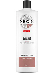 NIOXIN Очищающий шампунь д/тон./поврежд. волос, склонных к выпадению 1000 мл (Система 3) купить недорого в интернет магазине Beauty Prof с доставкой по Хабаровску и регионам России
