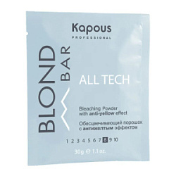 KAPOUS Blond Bar Обесцвечивающая пудра c антижелтым эффектом 30 гр купить недорого в интернет магазине Beauty Prof с доставкой по Хабаровску и регионам России