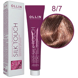OLLIN SILK TOUCH  8/7 светло-русый коричневый 60мл Безаммиачный стойкий краситель для волос купить недорого в интернет магазине Beauty Prof с доставкой по Хабаровску и регионам России