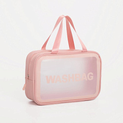 Косметичка ПВХ WashBag на молнии с ручками цвет розовый 29,5*10,5*20 см купить недорого в интернет магазине Beauty Prof с доставкой по Хабаровску и регионам России