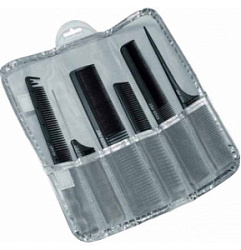 Набор расчесок DEWAL карбон в чехле на липучке 6 шт  купить недорого в интернет магазине Beauty Prof с доставкой по Хабаровску и регионам России