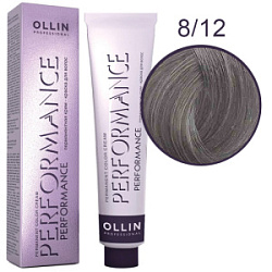 OLLIN Performance Краска  8/12 светло-русый пепельно-фиолетовый 60 мл купить недорого в интернет магазине Beauty Prof с доставкой по Хабаровску и регионам России