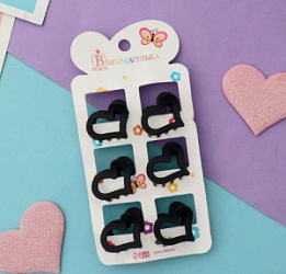 Краб для волос Ариэлла набор 6 шт сердце черный 2,5 см купить недорого в интернет магазине Beauty Prof с доставкой по Хабаровску и регионам России