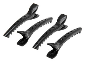 DEWAL Зажим для волос Крокодил черный пластик 12,5см 4шт купить недорого в интернет магазине Beauty Prof с доставкой по Хабаровску и регионам России
