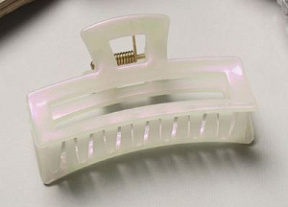 Краб для волос Жемчужный прямой 7 см белый купить недорого в интернет магазине Beauty Prof с доставкой по Хабаровску и регионам России