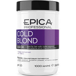 EPICA Cold Blond Маска с фиолетовым пигментом, маслом макадамии и экстрактом ромашки 1000 мл купить недорого в интернет магазине Beauty Prof с доставкой по Хабаровску и регионам России