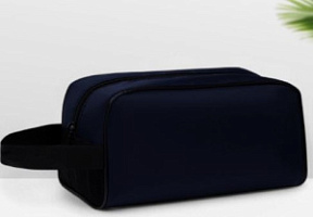 Косметичка универсальная на молнии с ручкой тёмно-синяя 26*12*12 см купить недорого в интернет магазине Beauty Prof с доставкой по Хабаровску и регионам России