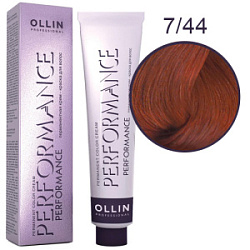 OLLIN Performance Краска  7/44 русый интенсивный медный 60 мл купить недорого в интернет магазине Beauty Prof с доставкой по Хабаровску и регионам России