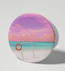 Зеркало карманное Пляж с увеличением х2 d 7,5 см розовый купить недорого в интернет магазине Beauty Prof с доставкой по Хабаровску и регионам России