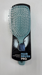 HAIR BRUSH PRO Расческа массажная с ручкой 23,3 см прямоугольная пластик светло-голубая купить недорого в интернет магазине Beauty Prof с доставкой по Хабаровску и регионам России
