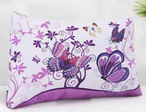 Косметичка-пенал на молнии Бабочки фиолетовый 18*1,5*10 см купить недорого в интернет магазине Beauty Prof с доставкой по Хабаровску и регионам России