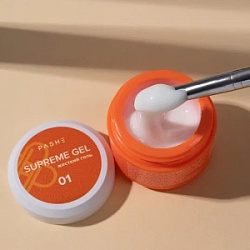 PASHE Supreme Gel Гель для наращивания жесткий 1 белый хлопок 15 мл купить недорого в интернет магазине Beauty Prof с доставкой по Хабаровску и регионам России
