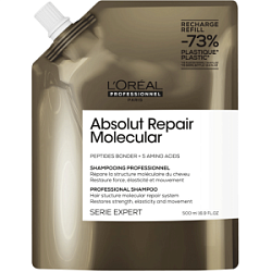 LOREAL Absolut Repair Molecular Шампунь для восстановления волос рефил 500 мл купить недорого в интернет магазине Beauty Prof с доставкой по Хабаровску и регионам России