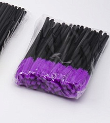 T&H Щеточки для ресниц силикон фиолетовые 50 шт