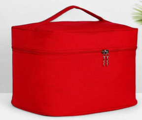 Косметичка-сундук на молнии с ручкой красная 30*20*20 см купить недорого в интернет магазине Beauty Prof с доставкой по Хабаровску и регионам России