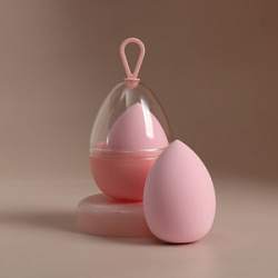 Спонж для макияжа Капля в футляре цвет нежно-розовый 6х4 см 
