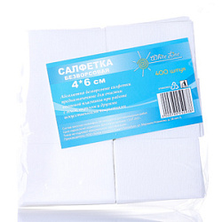 WHITE LINE Салфетки безворсовые для маникюра 4*6 белый 400 шт/уп купить недорого в интернет магазине Beauty Prof с доставкой по Хабаровску и регионам России