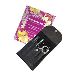 SILVER STAR Набор МН 05-9 черный  натуральная кожа 5 предметов на кнопке купить недорого в интернет магазине Beauty Prof с доставкой по Хабаровску и регионам России